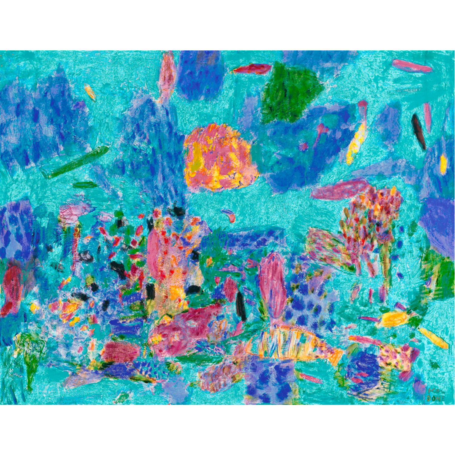 ケン・ドーンの絵画作品　タイトルは、december-reef-2001.